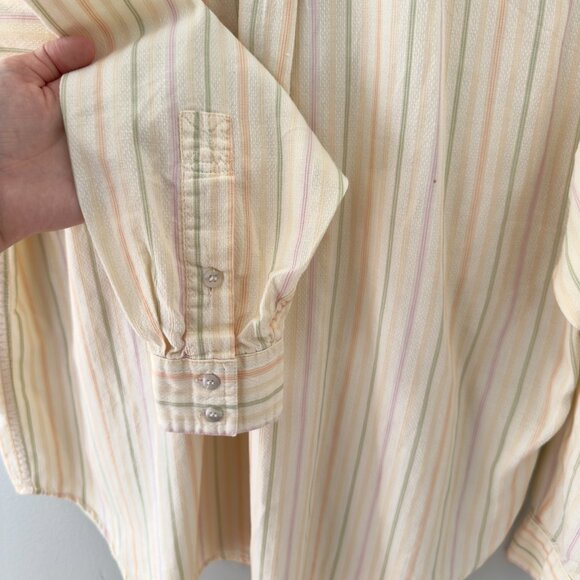 Liz Sport Pastel Striped Long Sleeve Button Down Shirt - Picture 8 of 9